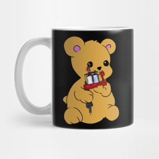 Kawaii Teddy Bear with a bulldog Tattoo machine Mug